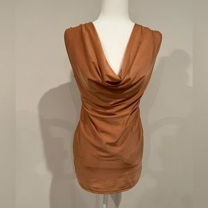 DRAPED DEEP CUT MINI DRESS
